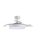 Ventilador de Teto LED com lâminas dobráveis MOSS Mini Branco 46W 5520Lm CCT Dim