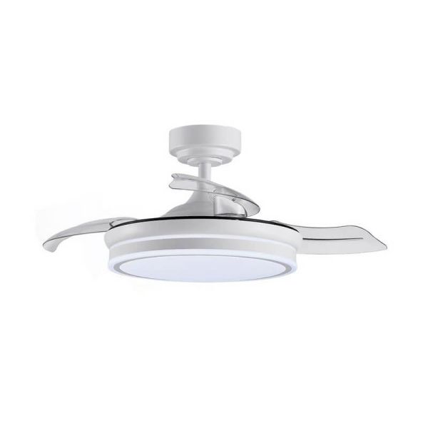 Ventilador de Teto LED com lâminas dobráveis MOSS Mini Branco 46W 5520Lm CCT Dim