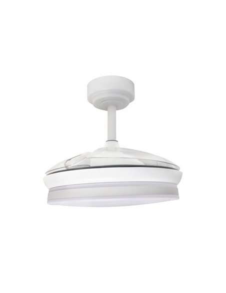Ventilador de Teto LED com lâminas dobráveis MOSS Mini Branco 46W 5520Lm CCT Dim