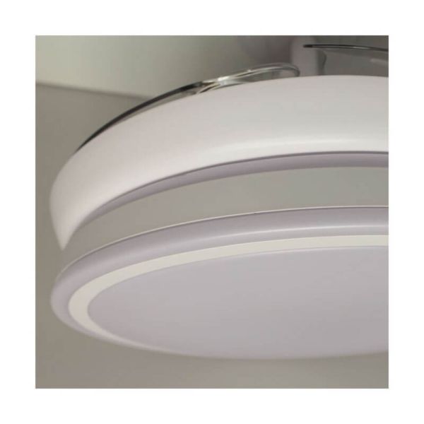 Ventilador de Teto LED com lâminas dobráveis MOSS Mini Branco 46W 5520Lm CCT Dim