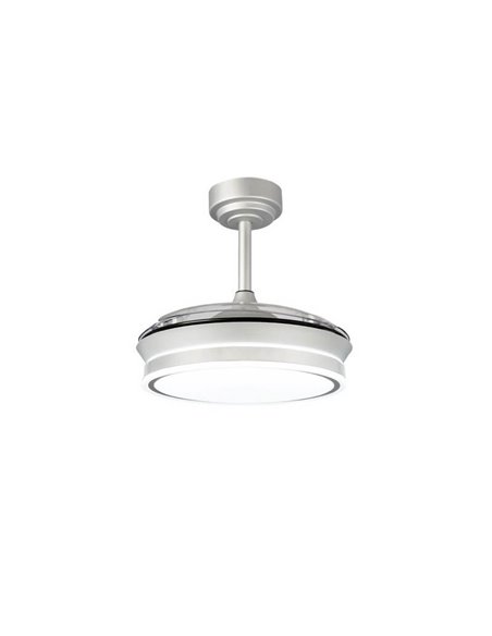 Ventilador de teto LED com lâminas dobráveis MOSS Mini Cinza 46W 5520Lm CCT Dim
