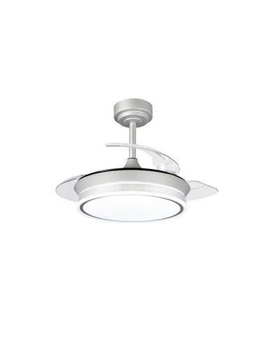 Ventilateur de Plafond LED à pales repliables MOSS Mini Gris 46W 5520Lm CCT Dim