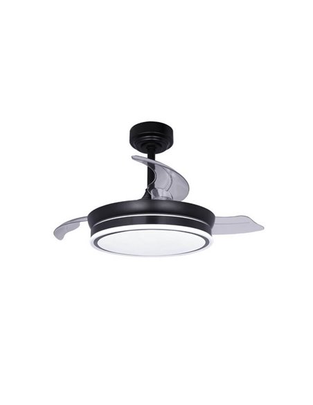 Ventilador de Techo LED aspas plegables MOSS Mini Negro 46W 5520Lm CCT Dim