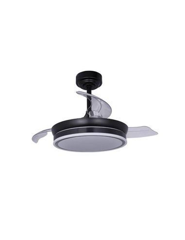Ventilateur de Plafond LED à pales repliables MOSS Mini Noir 46W 5520Lm CCT Dim
