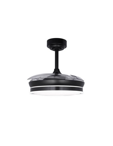 Ventilateur de Plafond LED à pales repliables MOSS Mini Noir 46W 5520Lm CCT Dim