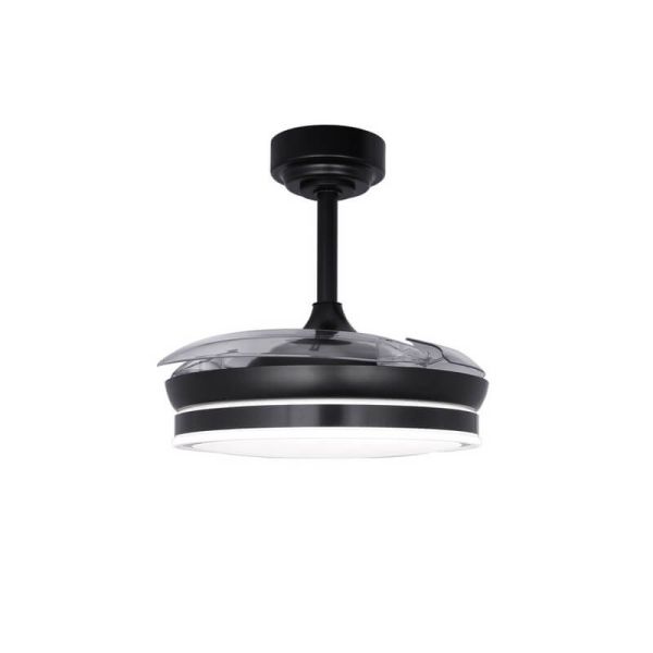 Ventilateur de Plafond LED à pales repliables MOSS Mini Noir 46W 5520Lm CCT Dim
