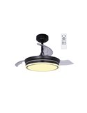 Ventilateur de Plafond LED à pales repliables MOSS Mini Noir 46W 5520Lm CCT Dim