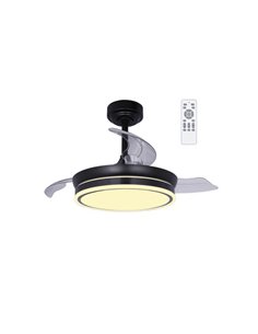 Ventilador de Techo LED aspas plegables MOSS Mini Negro 46W 5520Lm CCT Dim
