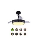 Ventilador de Techo LED aspas plegables MOSS Mini Negro 46W 5520Lm CCT Dim