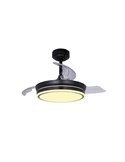 Ventilateur de Plafond LED à pales repliables MOSS Mini Noir 46W 5520Lm CCT Dim