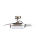 Ventilador de Techo LED aspas plegables MOSS Mini Níquel 46W 5520Lm CCT Dim