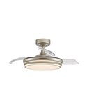 Ventilador de Techo LED aspas plegables MOSS Mini Níquel 46W 5520Lm CCT Dim