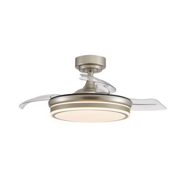 Ventilador de Techo LED aspas plegables MOSS Mini Níquel 46W 5520Lm CCT Dim