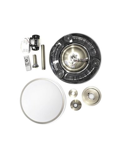 Ventilateur de Plafond LED à pales repliables MOSS Mini Nickel 46W 5520Lm CCT Dim