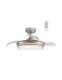 Ventilateur de Plafond LED à pales repliables MOSS Mini Nickel 46W 5520Lm CCT Dim