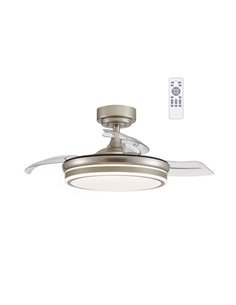 Ventilador de Techo LED aspas plegables MOSS Mini Níquel 46W 5520Lm CCT Dim