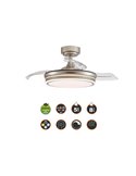 Ventilador de Techo LED aspas plegables MOSS Mini Níquel 46W 5520Lm CCT Dim