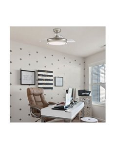 Ventilateur de Plafond LED à pales repliables MOSS Mini Nickel 46W 5520Lm CCT Dim 2