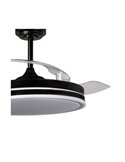 Ventilateur de Plafond LED à pales repliables MOSS Noir 72W 7920Lm CCT Dim