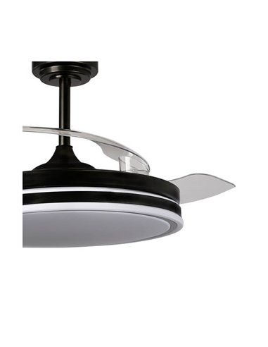 Ventilador de Teto LED com lâminas dobráveis MOSS Preto 72W 7920Lm CCT Dim