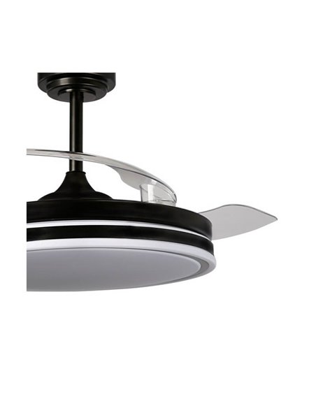 Ventilador de Techo LED aspas plegables MOSS Negro 72W 7920Lm CCT Dim