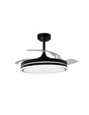 Ventilador de Teto LED com lâminas dobráveis MOSS Preto 72W 7920Lm CCT Dim