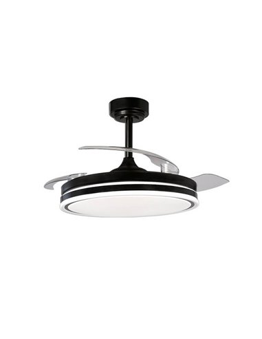 Ventilador de Techo LED aspas plegables MOSS Negro 72W 7920Lm CCT Dim