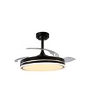 Ventilateur de Plafond LED à pales repliables MOSS Noir 72W 7920Lm CCT Dim