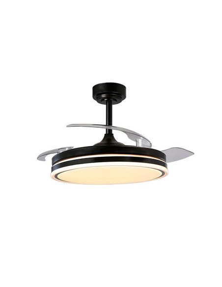 Ventilador de Techo LED aspas plegables MOSS Negro 72W 7920Lm CCT Dim