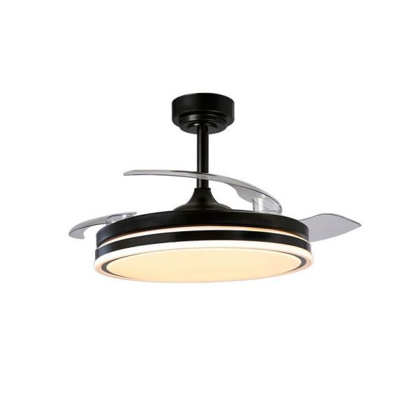 Ventilateur de Plafond LED à pales repliables MOSS Noir 72W 7920Lm CCT Dim