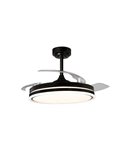 Ventilador de Techo LED aspas plegables MOSS Negro 72W 7920Lm CCT Dim