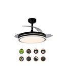 Ventilador de Techo LED aspas plegables MOSS Negro 72W 7920Lm CCT Dim