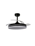 Ventilateur de Plafond LED à pales repliables MOSS Noir 72W 7920Lm CCT Dim