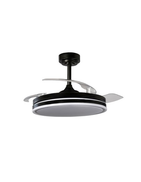 Ventilador de Techo LED aspas plegables MOSS Negro 72W 7920Lm CCT Dim