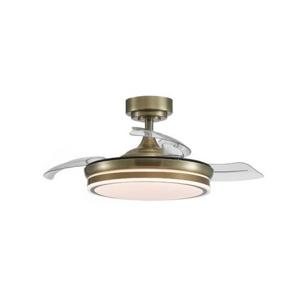 Ventilateur de Plafond LED à pales repliables MOSS Nickel 72W 7920Lm CCT Dim