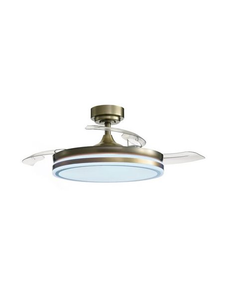 Ventilador de Techo LED aspas plegables MOSS Niquel 72W 7920Lm CCT Dim