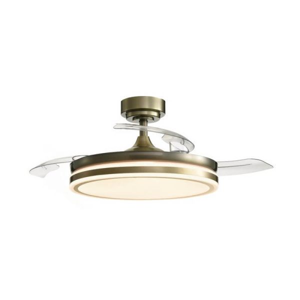 Ventilador de Techo LED aspas plegables MOSS Niquel 72W 7920Lm CCT Dim