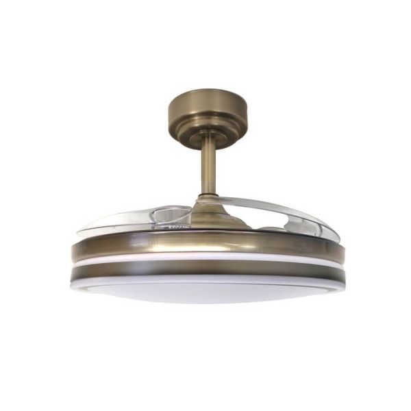 Ventilateur de Plafond LED à pales repliables MOSS Nickel 72W 7920Lm CCT Dim
