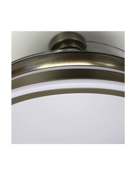 Ventilador de Techo LED aspas plegables MOSS Niquel 72W 7920Lm CCT Dim