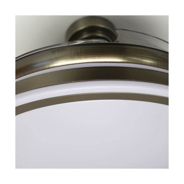 Ventilateur de Plafond LED à pales repliables MOSS Nickel 72W 7920Lm CCT Dim