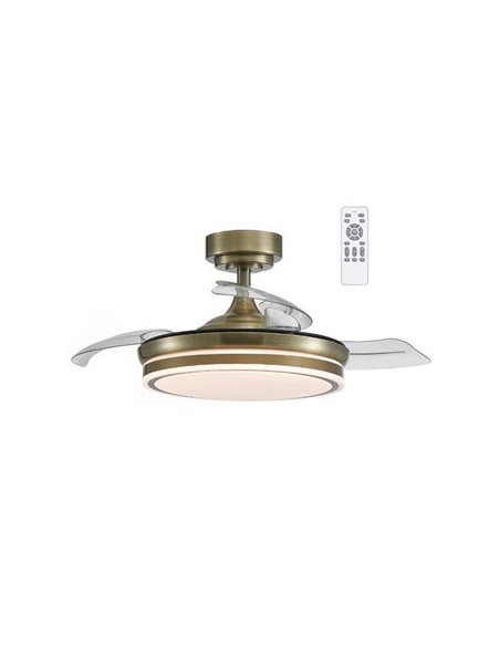 Ventilador de Techo LED aspas plegables MOSS Niquel 72W 7920Lm CCT Dim