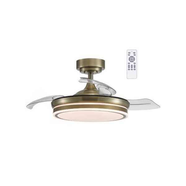 Ventilador de Techo LED aspas plegables MOSS Niquel 72W 7920Lm CCT Dim