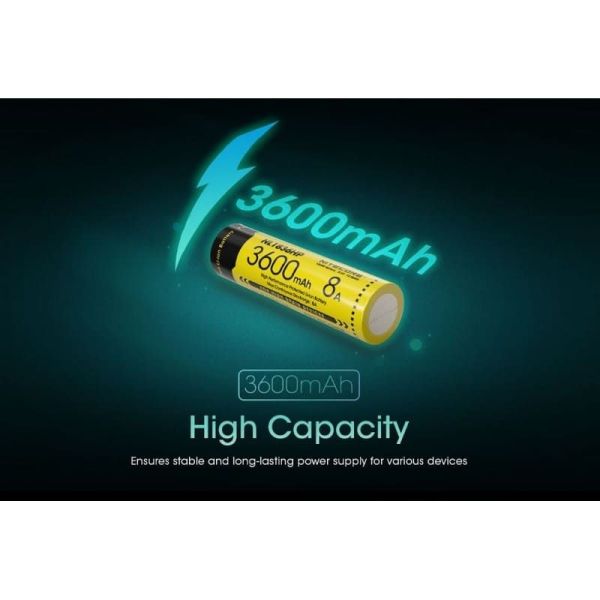 Bateria recarregável Nitecore NL1836HP 3600mAh | LeonLEDs