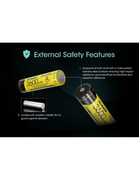 Bateria recarregável Nitecore NL1836HP 3600mAh | LeonLEDs