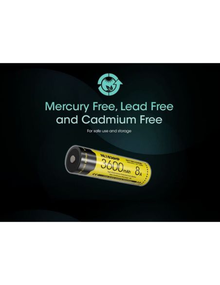 Batería Nitecore NL1836HP 3600mAh Recargable | LeonLEDs