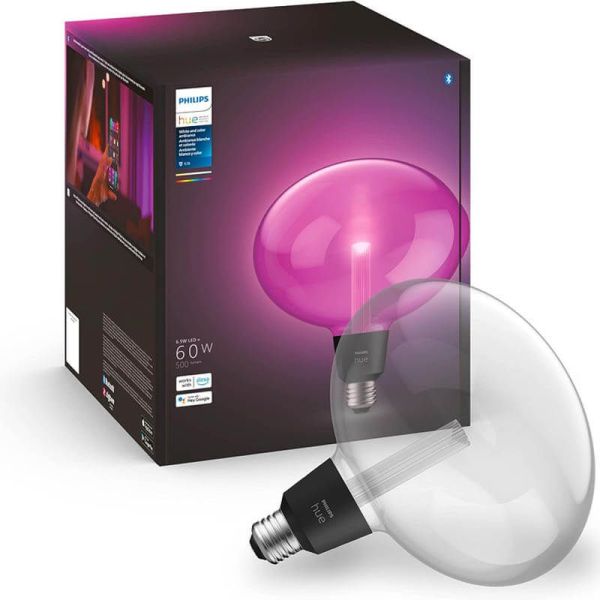 Elipse design Lâmpada LED Lightguide E27 500Lm 6,5W 2700K - Compatível com Alexa, Google Home, Apple HomeKit