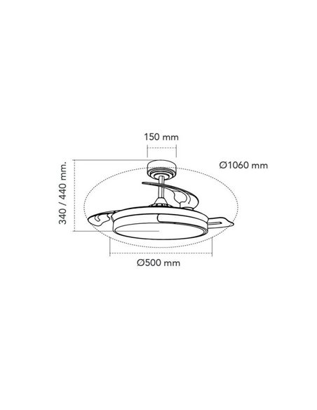 Ventilador de Techo LED aspas plegables MOVIC 72W 7920Lm CCT