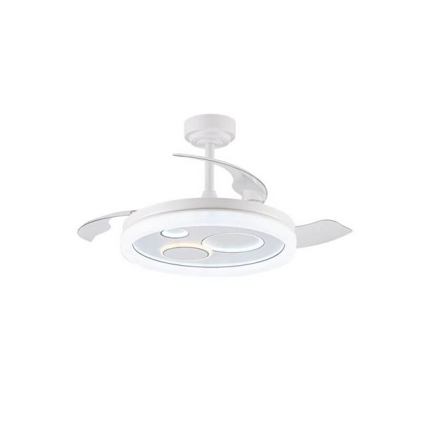 Ventilador LED original NAIRA con aspas plegables y 3 circulos en diámetros diferentes Blanco 50W 6000Lm CCT