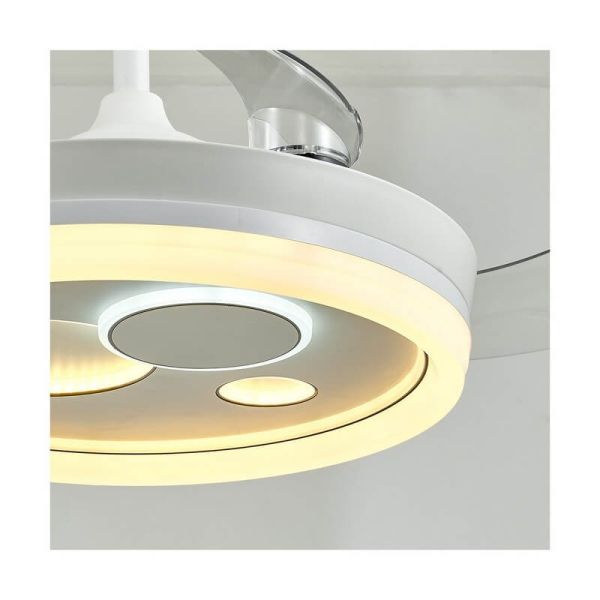 Ventilador LED original NAIRA con aspas plegables y 3 circulos en diámetros diferentes Blanco 50W 6000Lm CCT