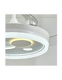 Ventilateur LED NAIRA original avec pales repliables et 3 cercles de différents diamètres Blanc 50W 6000Lm CCT
